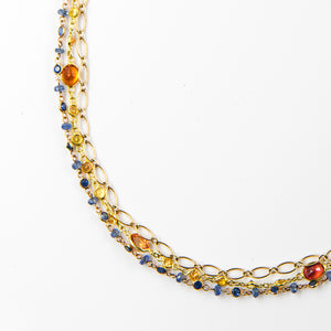 three-strand-tanzanite-orange-sapphire-gold-beaded-chain-Jennifer-Kalled