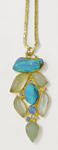 Aquamarine-Boulder-opal-pendant