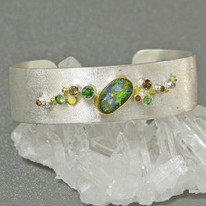 Boulder-opal-galaxy-cuff-bracelet