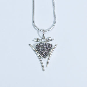 Chromium Drusy Oriental Pendant