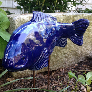 Fish In The Garden Cobalt Blue