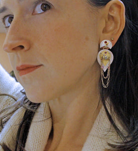 Garnet-sapphire-silver-gold-earrings-kalled