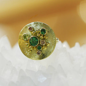 Tsavorite garnet ring 22k gold