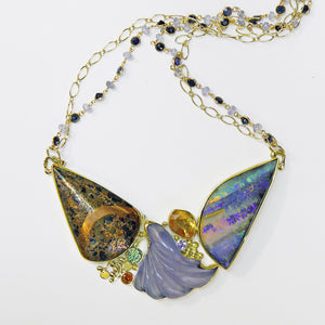 Jennifer-Kalled-Opal-chalcedony-firebrick-necklace
