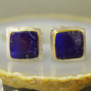 Lapis-cuff-links-silver-gold-kalled