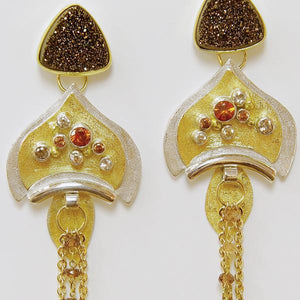 Drusy-layered-silver-gold-earrings-kalled