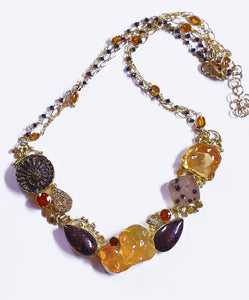 yellow orange mexican opal fire brick drusy quartz orange sapphire 22k gold kalled