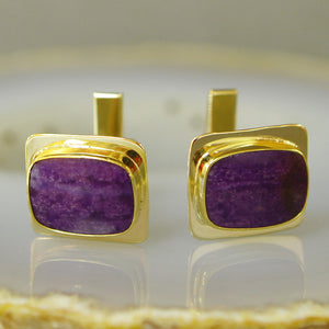 Sugilite-cuff-links-kalled-gold