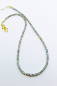 Crystal Black Opal Beaded Chain 18k Gold Beads