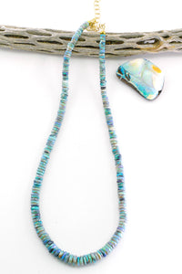 Black Opal Beaded Necklace 18k 14k Gold