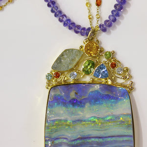 boulder-opal-pendant-tanzanite-aquamarine-peridot-kalled