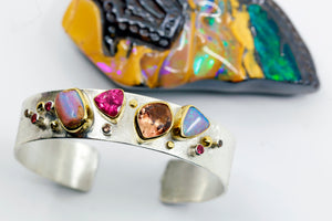 boulder-opal-cuff-bracelet-silver-gold-spinel-tourmaline-kalled-kasso