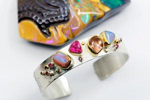 boulder-opal-cuff-bracelet-silver-gold-tourmaline-spinel-kalled-kasso