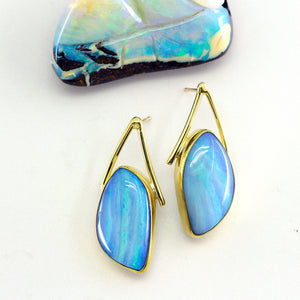 Boulder Opal Earrings 22k 18k Gold