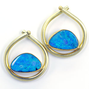 Boulder Opal Earrings 22k 18k Gold