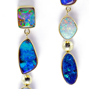 Boulder Opal Earring Dangle 22k 18k Gold