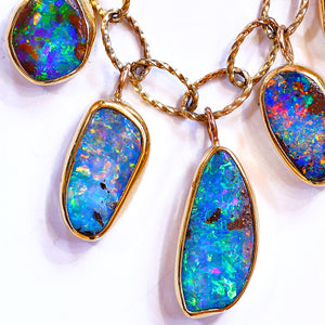 5 Opal Dangle Necklace