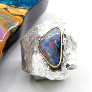boulder-opal-ring-silver-gold-kalled-kasso