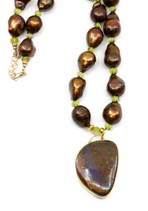 boulder-opal-matrix-pendant-pearl-peridot-kalled