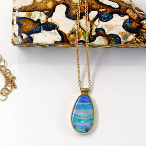Boulder Opal Pendant 22k 18k Gold