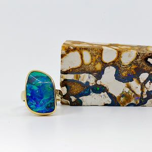 Boulder Opal Ring 22k Gold 18k Gold