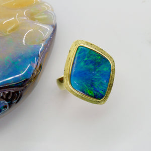 Boulder Opal Ring 22k 18k Gold