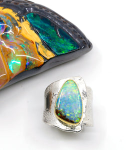 boulder-opal-ring-22k-gold-sterling-silver-band