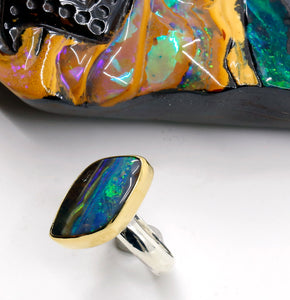 boulder-opal-ring-22k-gold-sterling-silver-band