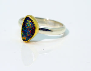 boulder-opal-ring-silver-gold-kalled-kasso