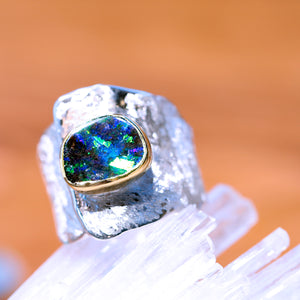 boulder-opal-ring-silver-gold-kalled-kasso