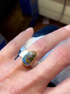 boulder-opal-ring-silver-gold-kalled-kasso