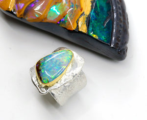 boulder-opal-ring-22k-gold-sterling-silver-band