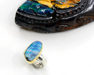 boulder-opal-ring-22k-gold-sterling-silver-band
