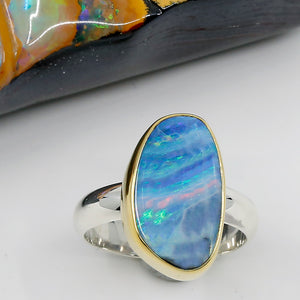 boulder-opal-ring-22k-gold-sterling-silver-band