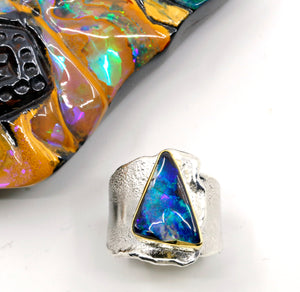 boulder-opal-ring-22k-gold-sterling-silver-band