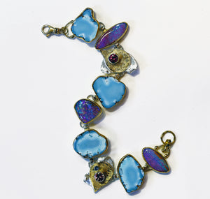 turquoise-boulder-opal-link-bracelet-gold-silver-sapphire-grape-garnet-kalled-kasso