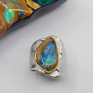 opal-petrified-wood-ring-gold-silver-kalled-kasso