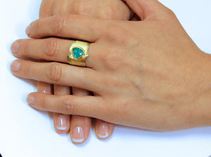 Boulder Opal Ring in 22k and 18k Gold