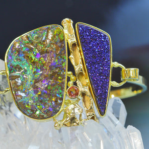  opal-drusy-diamond-topaz-gold-kalled-cuff-bracelet-kasso