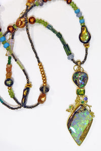 Boulder Opal Pendant "Bird in the Hand is Worth two in the Bush"