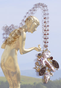 designer pearl moonbeam drusy rose cut diamond 22k gold kalled