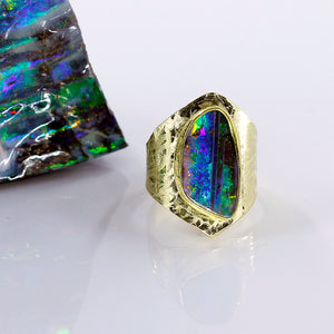 Boulder Opal Wide Band Ring
