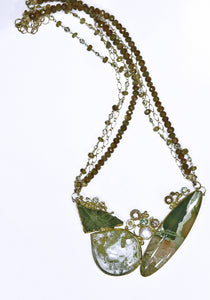 imperial-jasper-moldavite-pearl-lemon-quartz-tsavorite-zircon-kalled-22k-gold-necklace