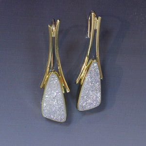 White Drusy Lily Earrings