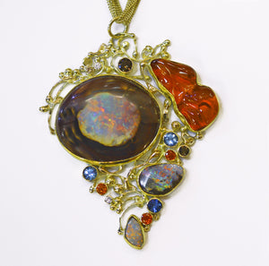 Yowah-opal-pendant-mexican-opal-gold-kalled