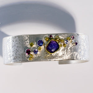 tanzanite-bracelet-cuff-silver-gold-kalled