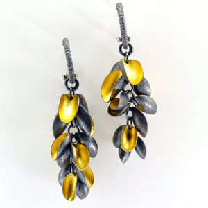 So Young Park Dangle Earring Oxidized Silver Gold