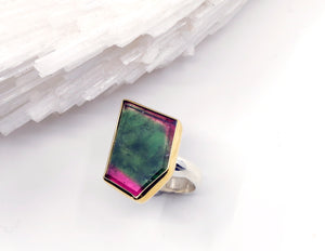 watermelon-tourmaline-ring-22k-gold-sterling-silver-half-round-band