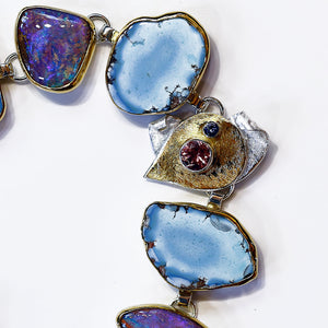 turquoise-boulder-opal-link-bracelet-gold-silver-sapphire-grape-garnet-kalled-kasso