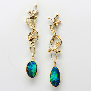 Jennifer-Kalled-australian-boulder-opal-22k-18k-gold-post-earrings